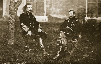 General George A. Custer and General Alfred Pleasonton, 1861-65 by Mathew B. Brady